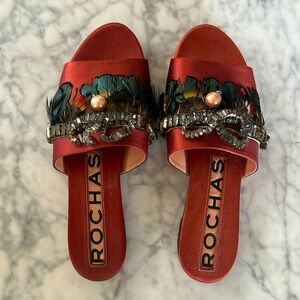 Rochas Embellished Satin Slides